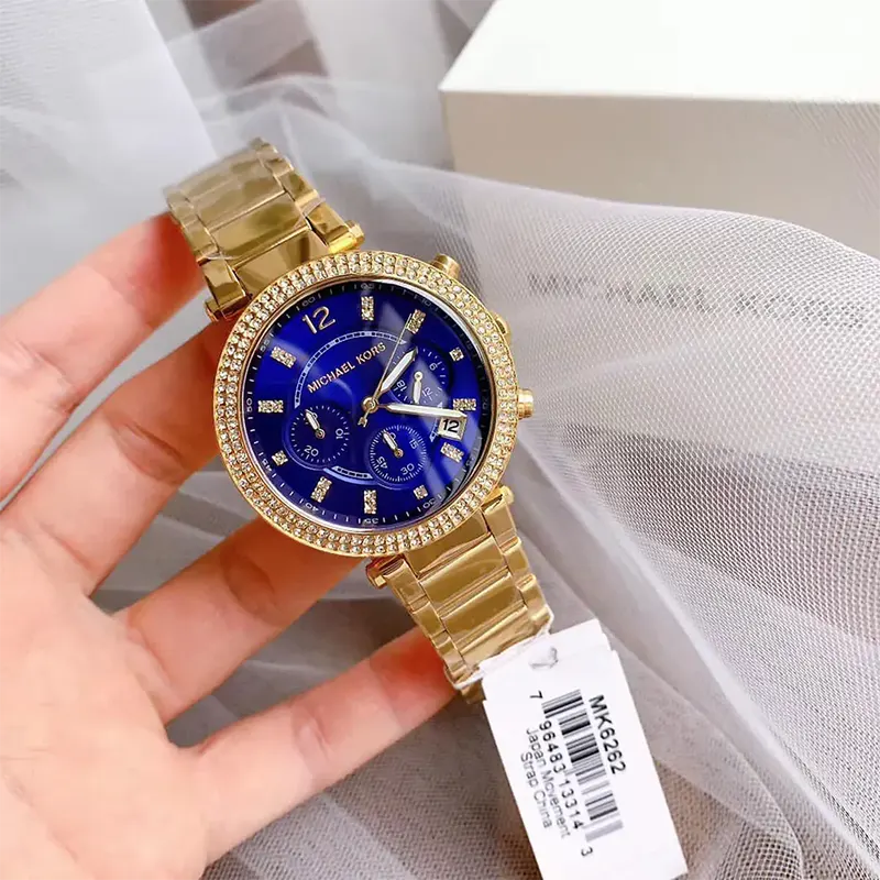 Michael Kors Parker Chronograph Blue Dial Ladies Watch- MK6262